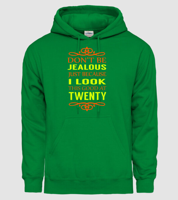'Don''t be jealous - 20' model verde pe tricou