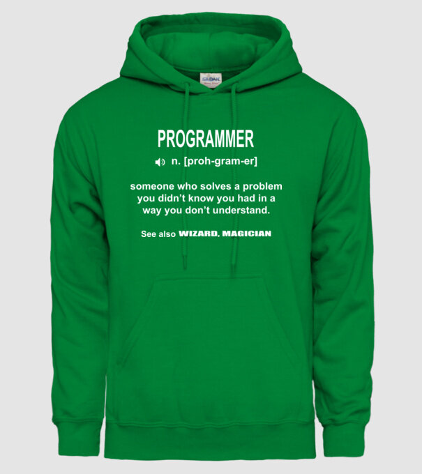 Programmer model verde pe tricou