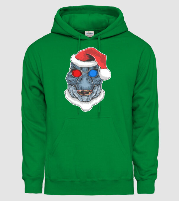 Santasaurus Rex model verde pe tricou