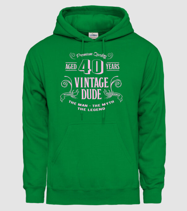 Vintage Dude - 40 model verde pe tricou