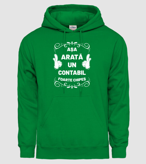 Așa arată un contabil foarte chipeș model verde pe tricou
