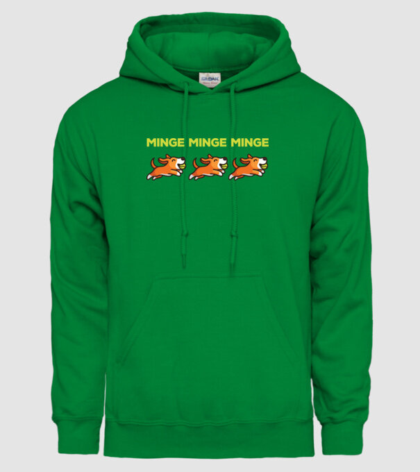 MINGE MINGE MINGE model verde pe tricou