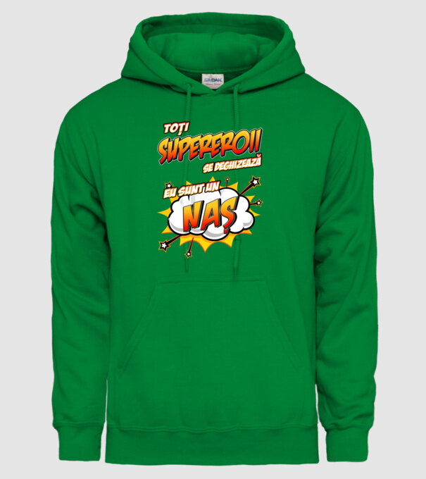 Toți supereroii se deghizează, eu sunt un naș model verde pe tricou