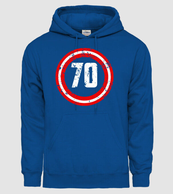 Birthday captain 70 Years old model albastru regal pe tricou