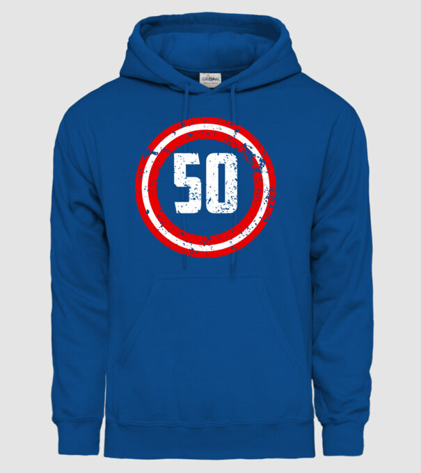 Birthday captain 50 Years old model albastru regal pe tricou