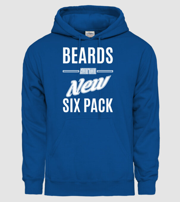 Beards are the new six pack model albastru regal pe tricou