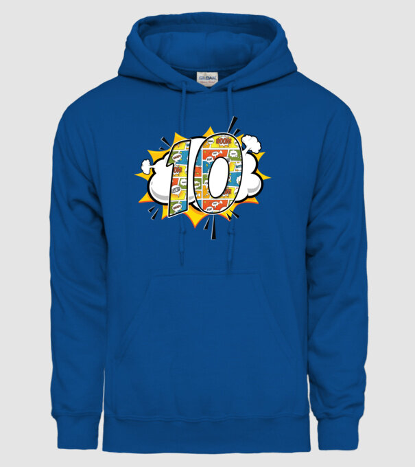 Birthday Comic Number 10 model albastru regal pe tricou