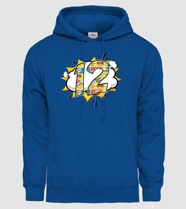 Birthday Comic Number 12 model albastru regal pe tricou