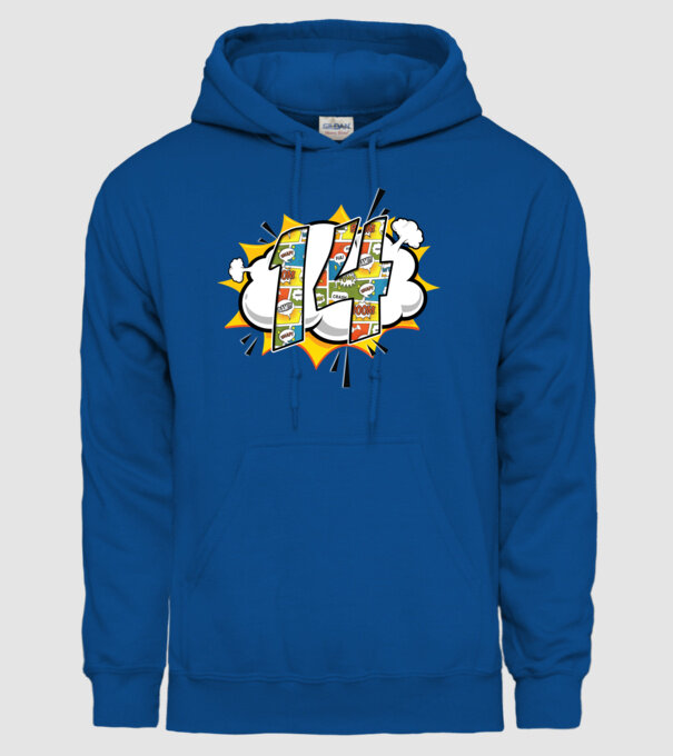 Birthday Comic Number 14 model albastru regal pe tricou