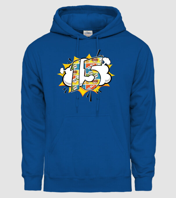 Birthday Comic Number 15 model albastru regal pe tricou
