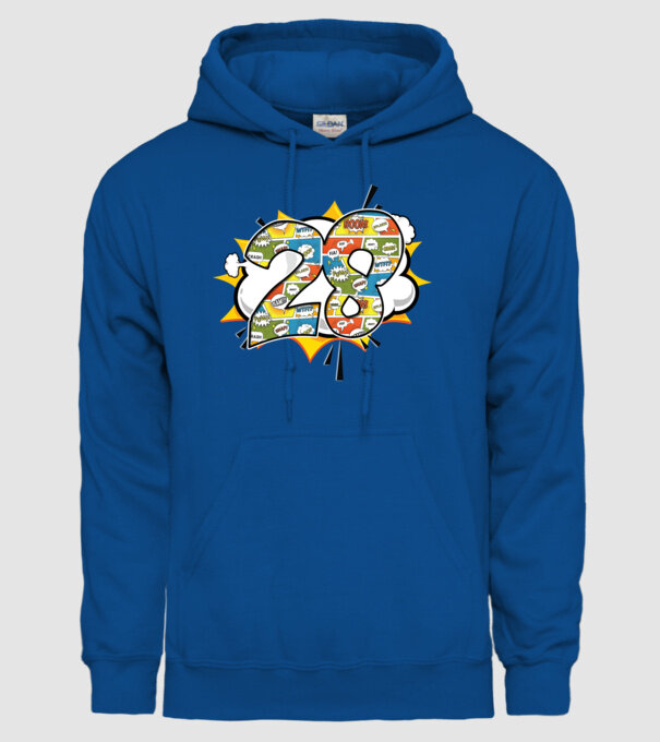 Birthday Comic Number 28 model albastru regal pe tricou