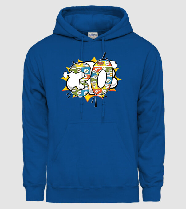 Birthday Comic Number 30 model albastru regal pe tricou