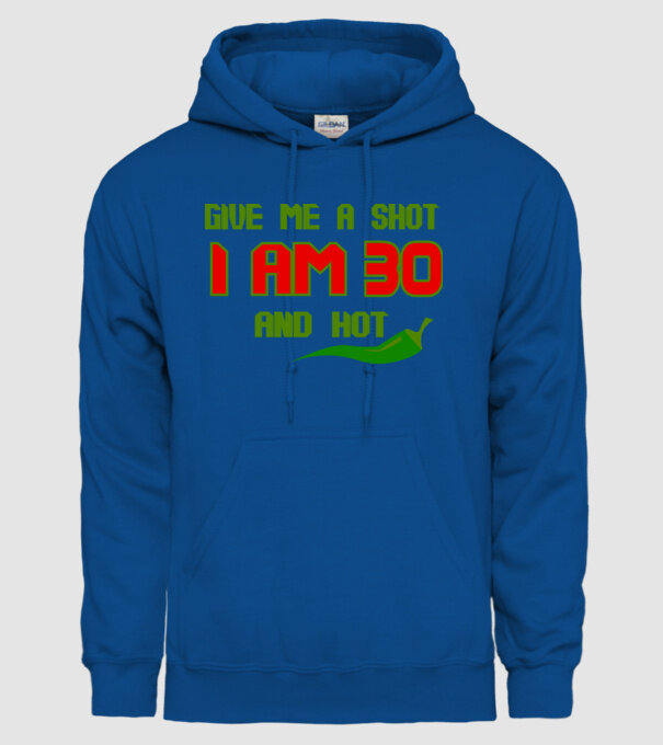 Give me a shot - 30 model albastru regal pe tricou
