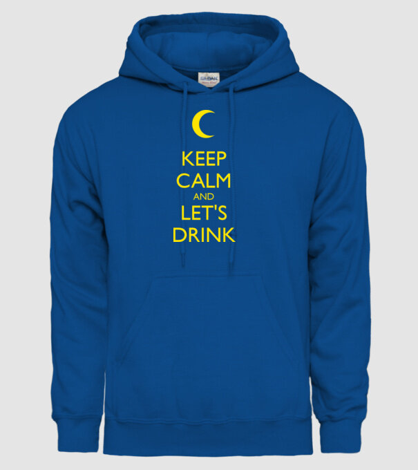 keep calm and lets drink model albastru regal pe tricou