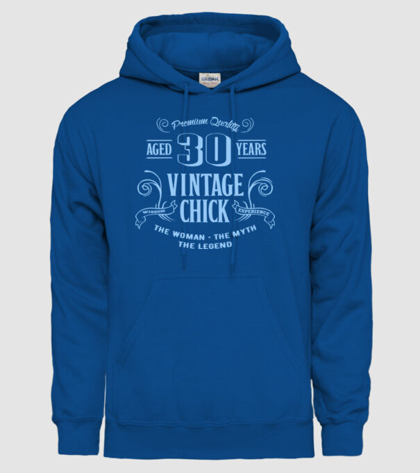 Vintage chick - 30 model albastru regal pe tricou