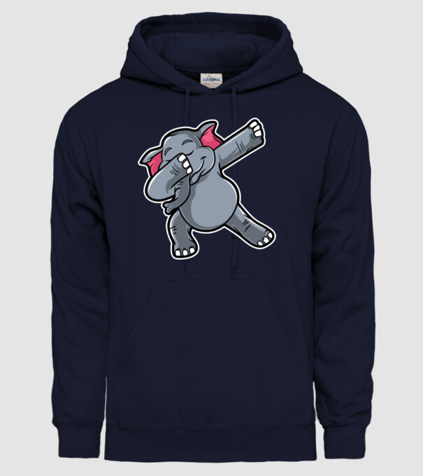 Elefant DAB model albastru închis pe tricou