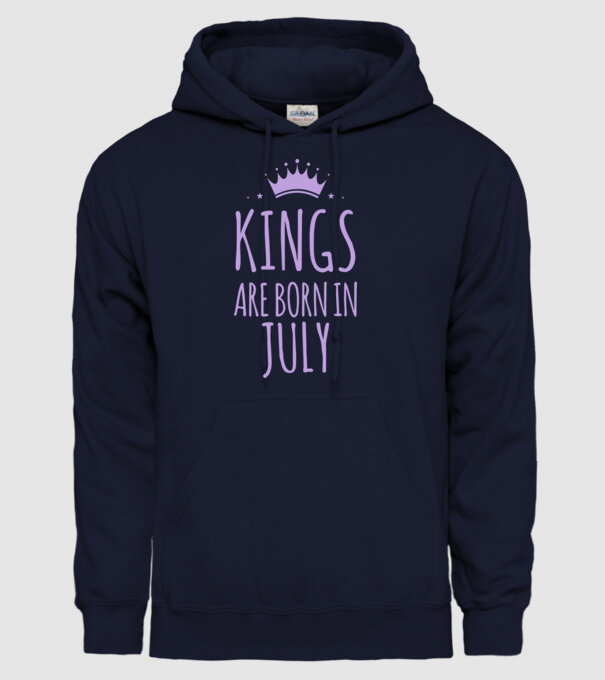 Kings are born in - July model albastru închis pe tricou