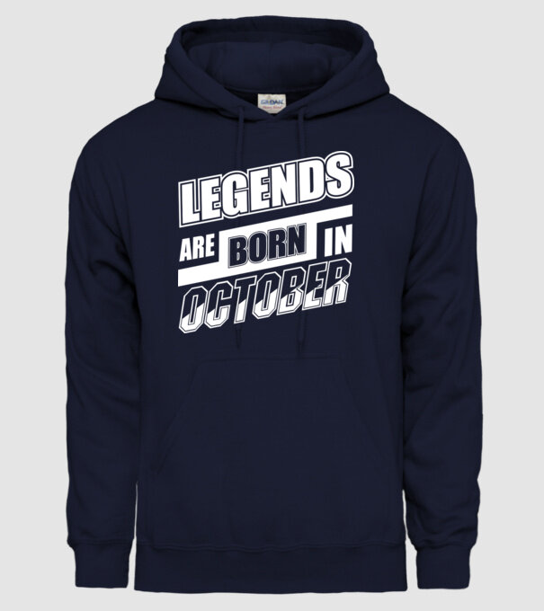 Legends are born in October model albastru închis pe tricou