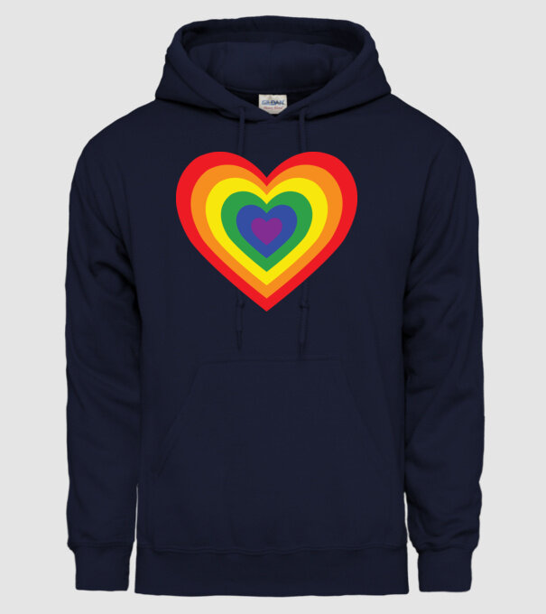 inimă lgbtq model albastru închis pe tricou