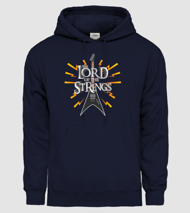 Lord of the Strings model albastru închis pe tricou
