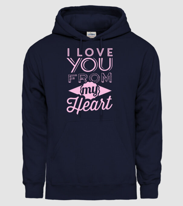 love you from model albastru închis pe tricou