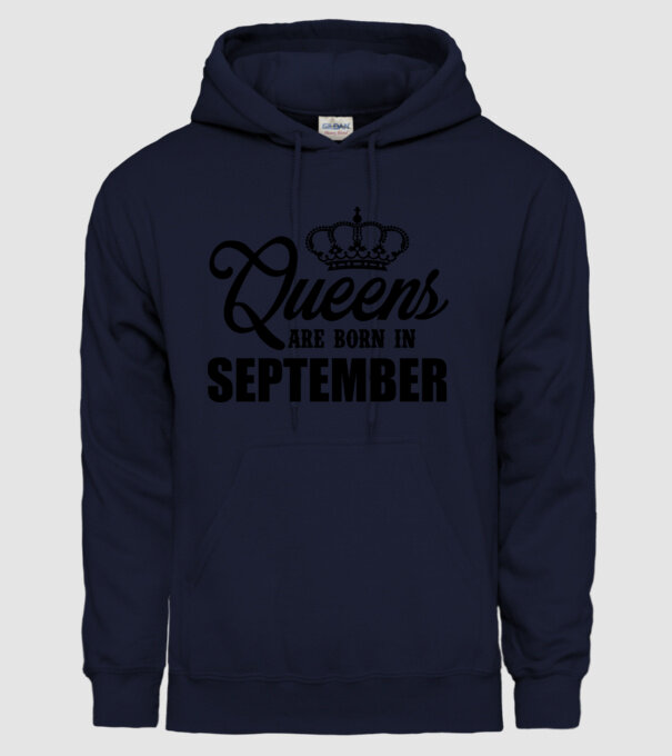 Queens are born in - September model albastru închis pe tricou