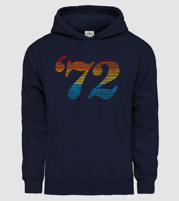 Retro Birthday 1972 model albastru închis pe tricou