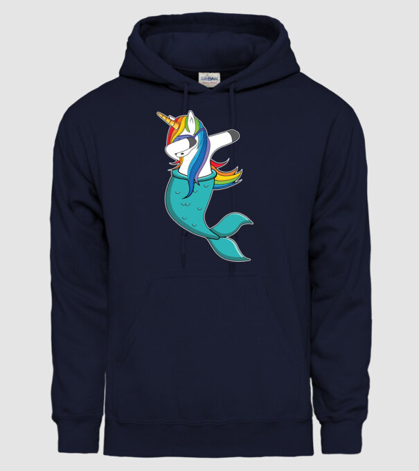 Unicorn Sirenă DAB model albastru închis pe tricou