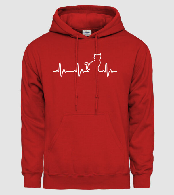 cat ekg model roșu pe tricou