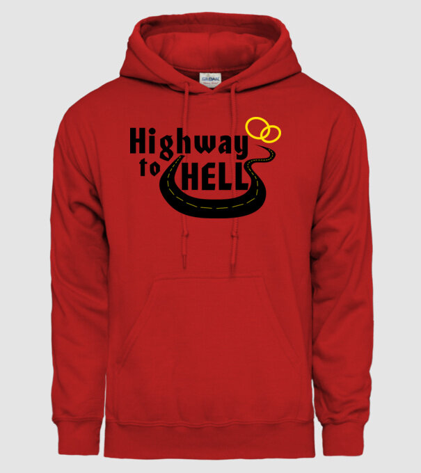 Highway to hell simple model roșu pe tricou