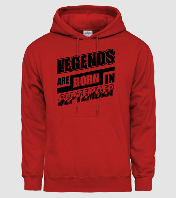 Legends are born in September model roșu pe tricou