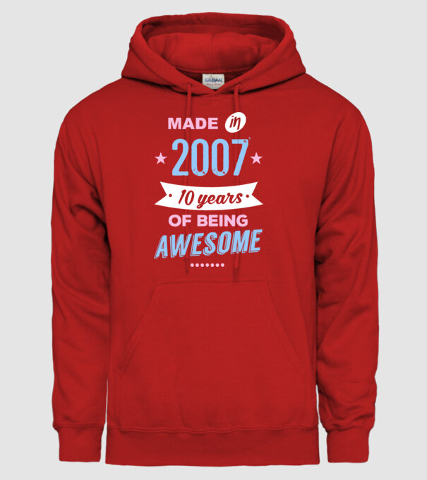 Made in - 2007 model roșu pe tricou