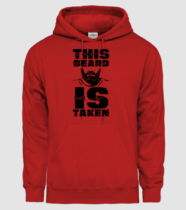 This beard is taken model roșu pe tricou