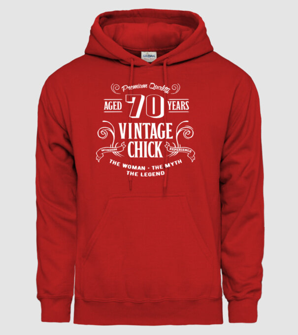 Vintage chick - 70 model roșu pe tricou