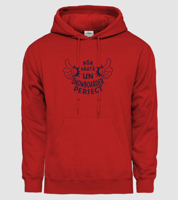 AȘA ARATĂ UN SNOWBOARDER PERFECT model roșu pe tricou