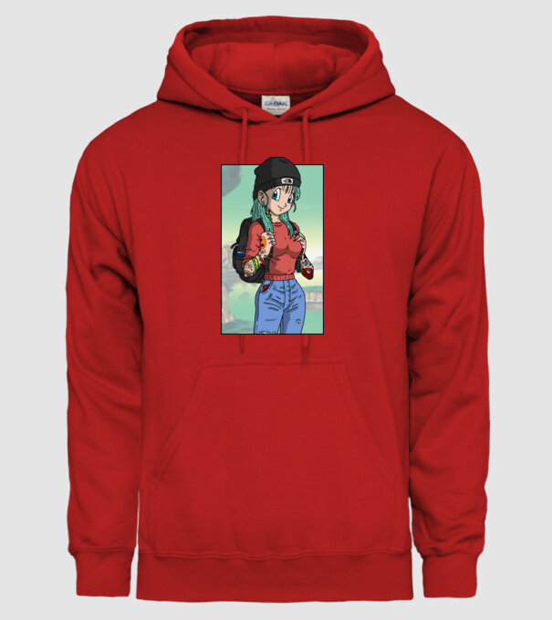 dragon ball bulma model roșu pe tricou