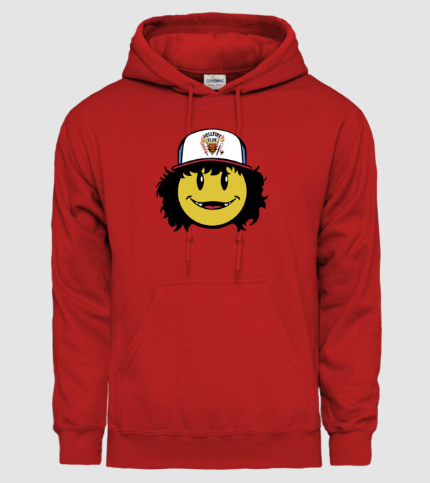 dustinhappyface model roșu pe tricou