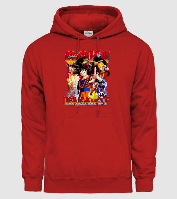goku dragonball model roșu pe tricou