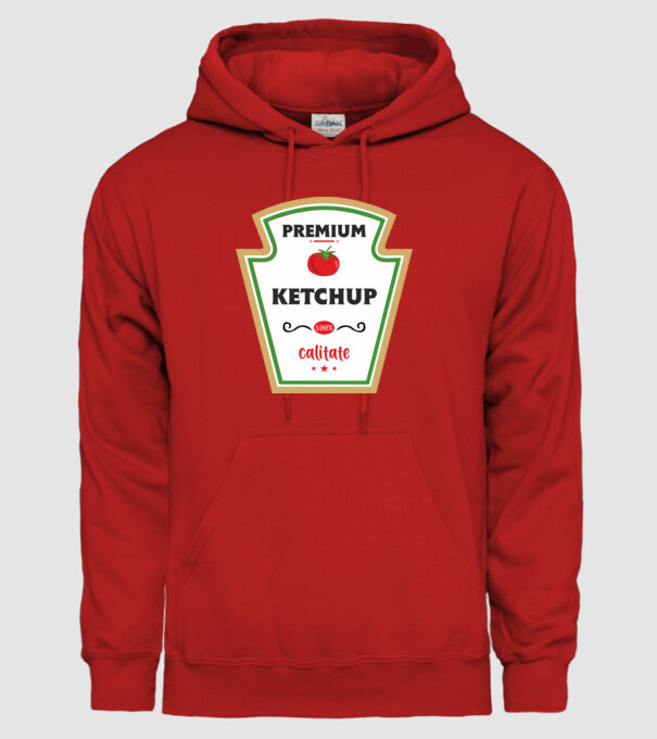 ketchup premium - calitate model roșu pe tricou