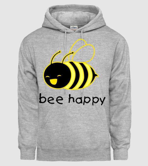 bee happy model gri pe tricou