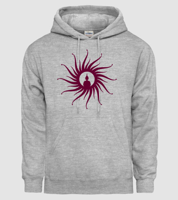 buddha circle model gri pe tricou