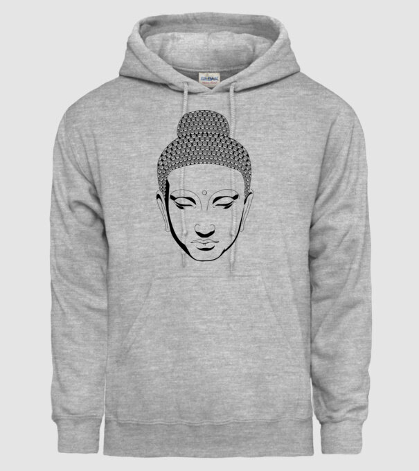 buddhas head model gri pe tricou
