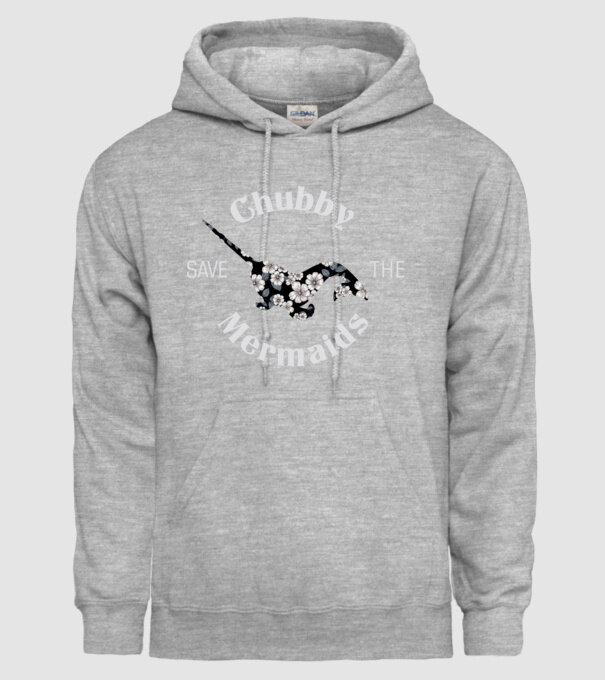 Chubby mermaid model gri pe tricou