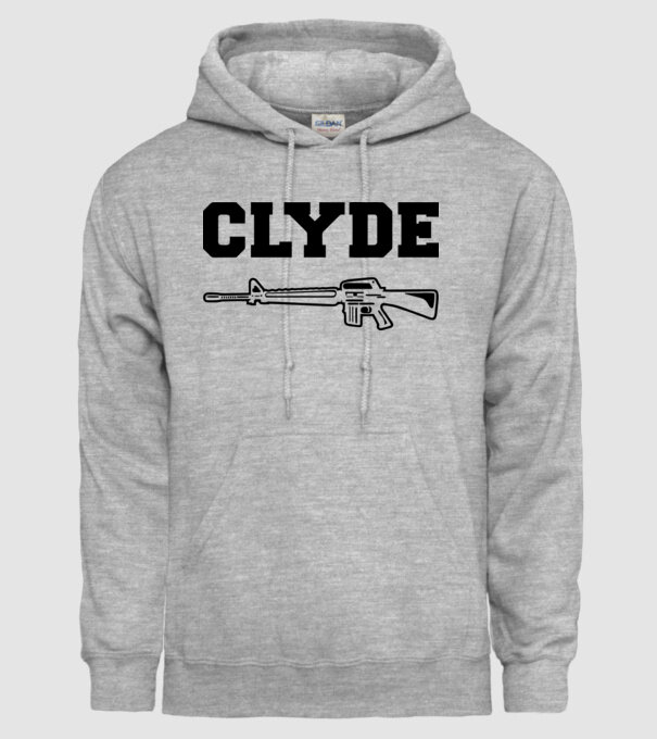 Clyde model gri pe tricou