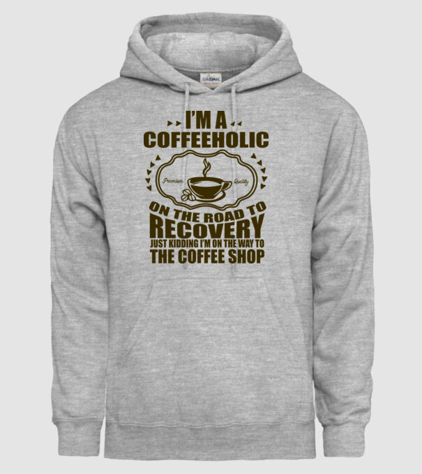 Coffeholic model gri pe tricou