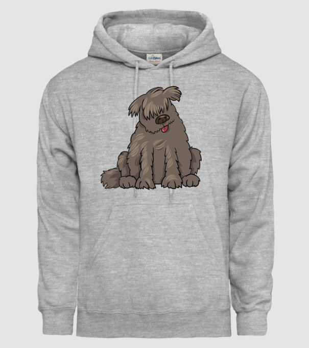 Dog silhouette model gri pe tricou
