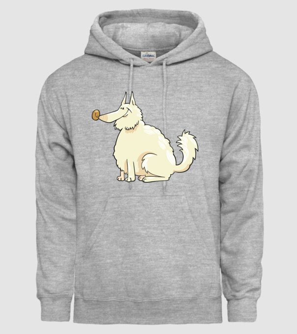 Dog silhouette model gri pe tricou