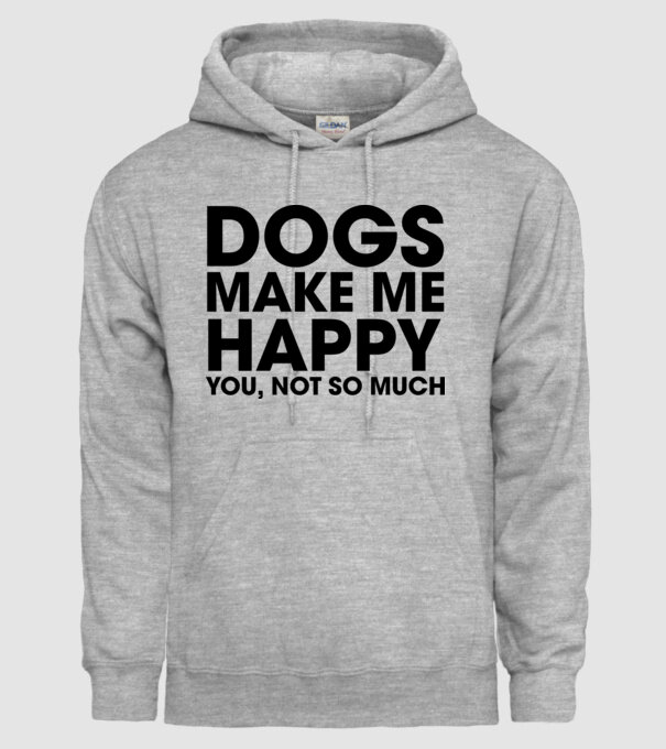 Dogs make me happy model gri pe tricou