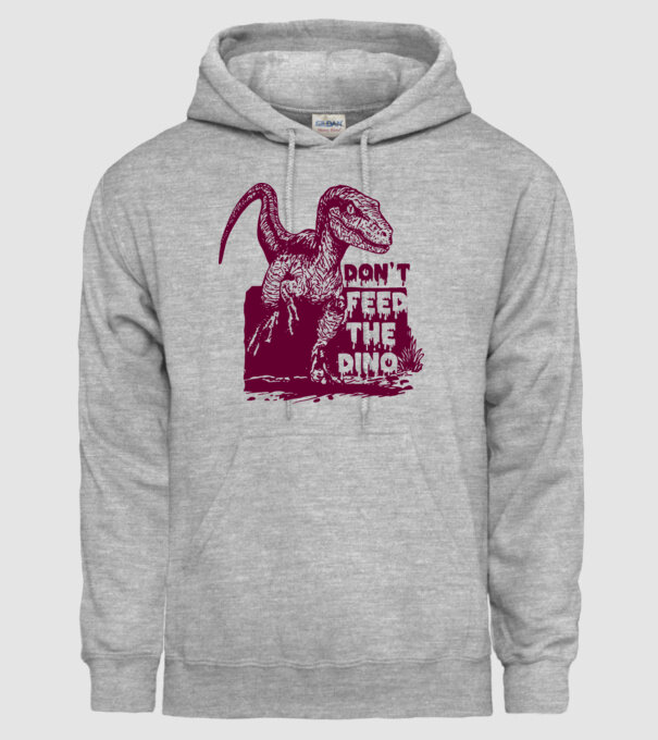 Dont feed the dino model gri pe tricou