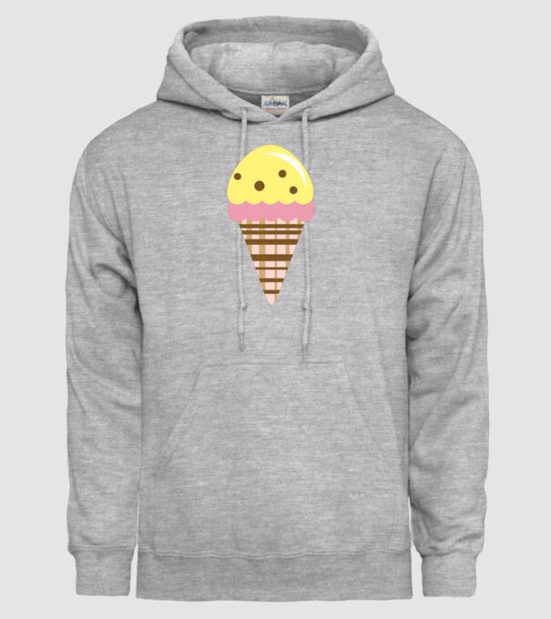 înghețată model gri pe tricou
